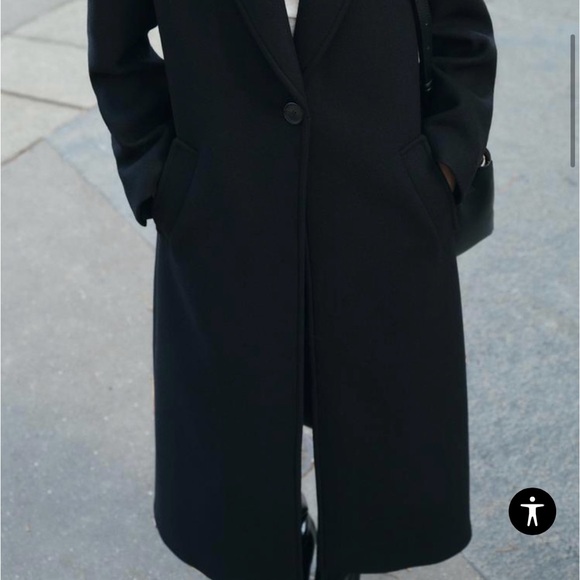 Zara Black Long Coat - Picture 2 of 6